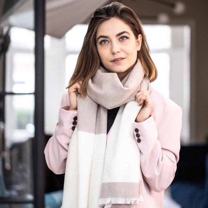 Personalised Colourblock Wool Blend Shawl