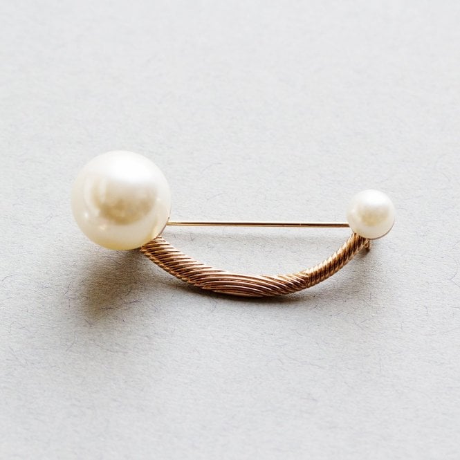 Rose Gold Pearl Pin Scarf Brooch