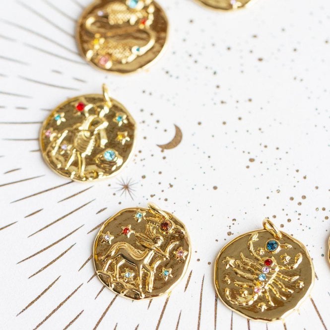 Zodiac Figures Gemstone Symbols Necklace