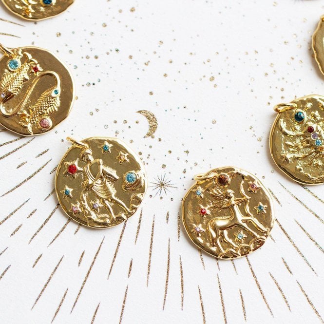 Zodiac Figures Gemstone Symbols Necklace