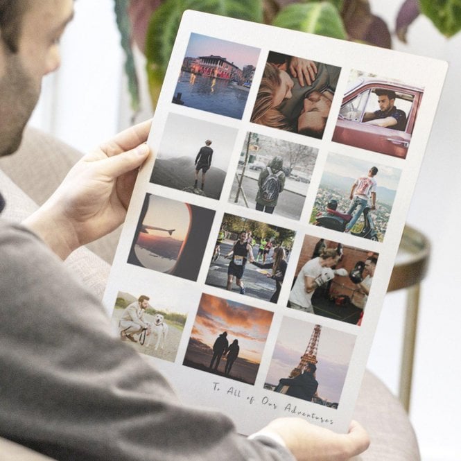 Personalised ' Him' Memories Metal Photo Collage
