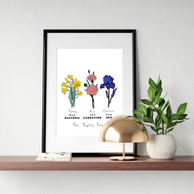 Personalised Family Keepsake Birth Flower Print