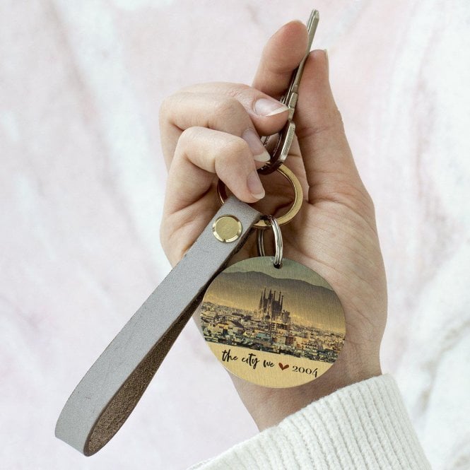 Personalised Colourful Keyring with Photo Plate