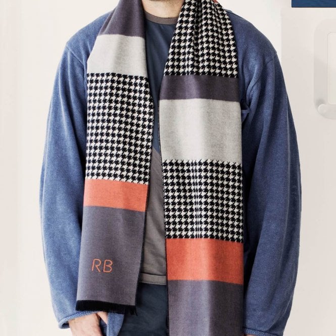 Personalised ' s Houndstooth Stripe Scarf