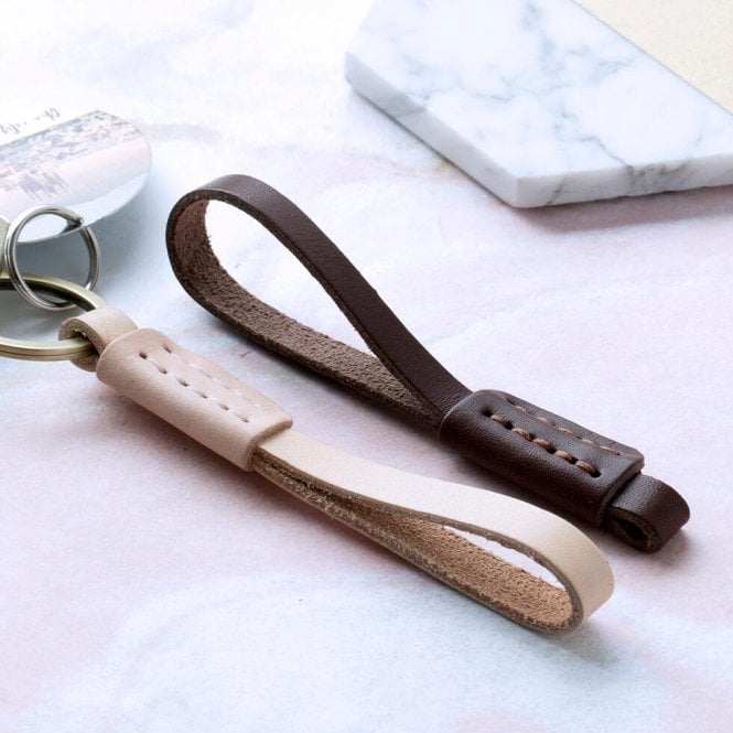 Ladies Simple Leather Photo Keyring