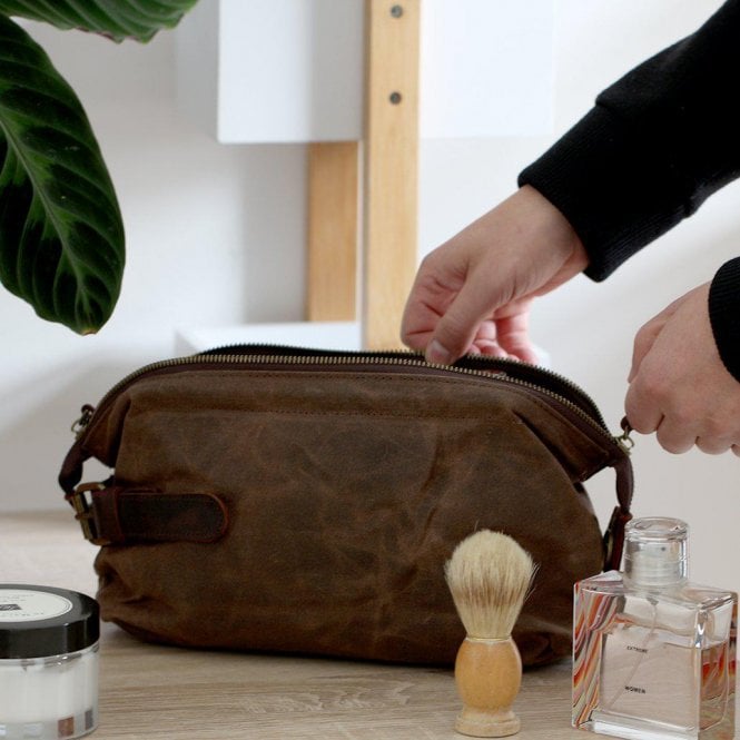 Waxed canvas toiletry bag best sale