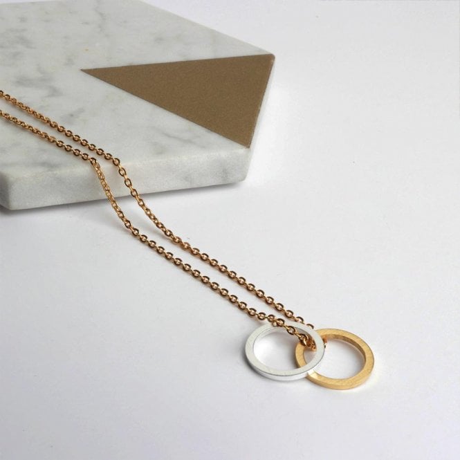 Circle Link Two Tone Necklace