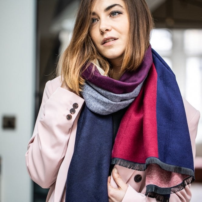 Colourblock Cashmere &amp Modal Shawl