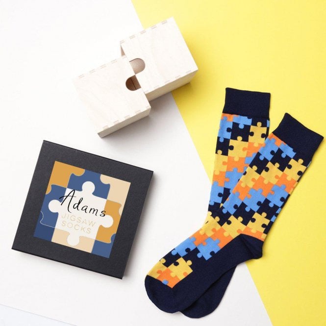 Personalised Men's Jigsaw Socks