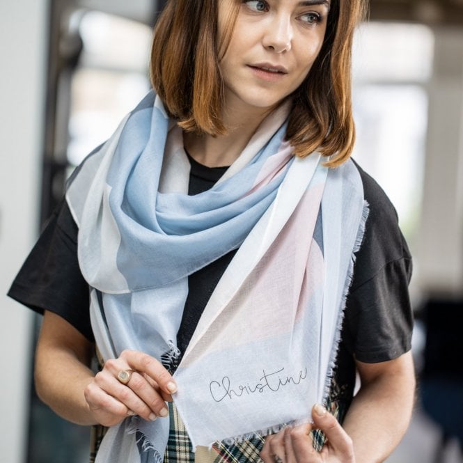 Personalised Eco Colour Block Print Scarf