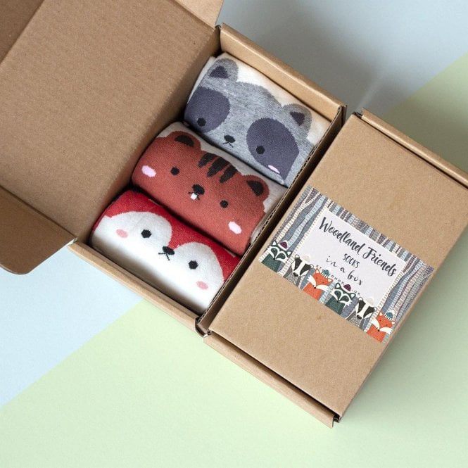 Woodland Friends Socks Box
