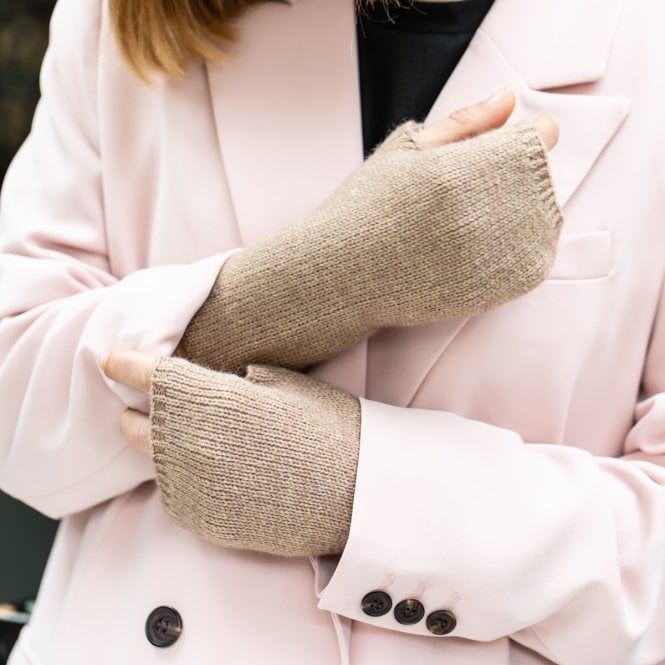 Cosy Knit Plain Colour Fingerless Gloves