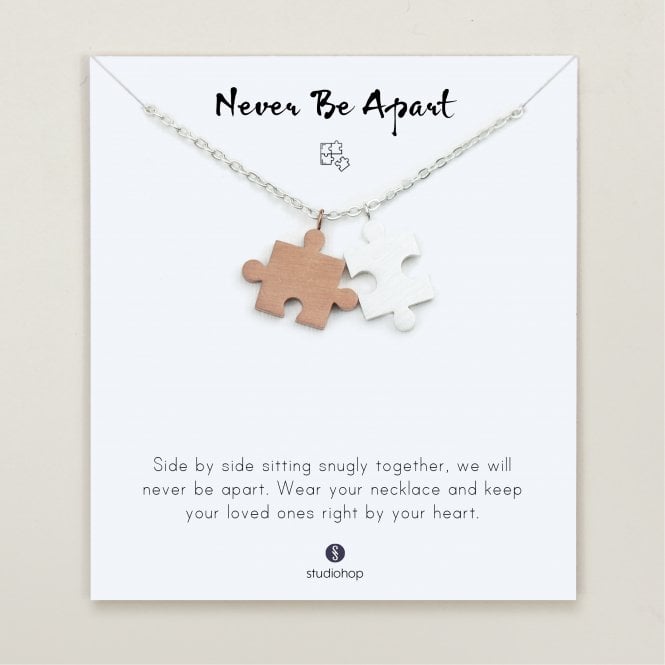 Personalised Never Be Apart Jigsaw Necklace