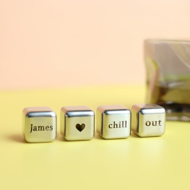 Personalised Tumbler And Steel Ice Cubes Gift Box Set