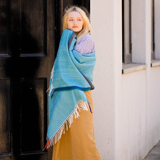 Cosy Herringbone Weave Blanket Scarf