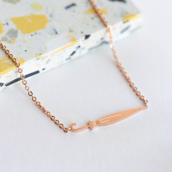 Protective Umbrella Rose Gold Plated Necklace