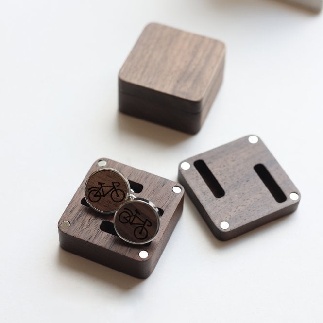 Engraved Men's Hobby Cufflinks In Wood Gift Box