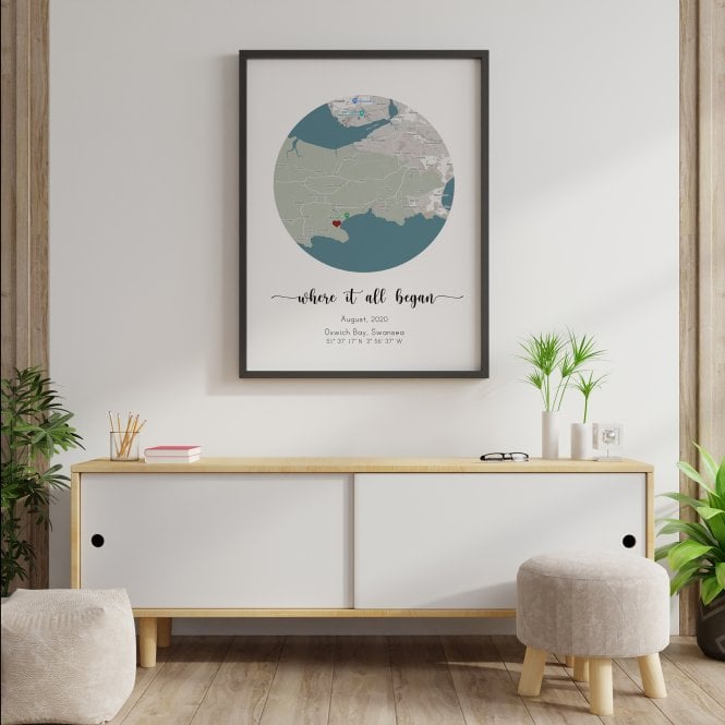'Where It All Began' Circle Location Map Print