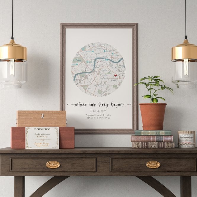 'Where It All Began' Circle Location Map Print
