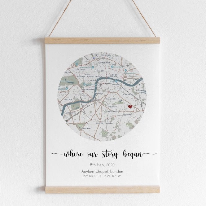 'Where It All Began' Circle Location Map Print