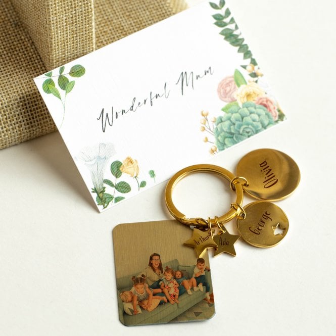 Grandma's Little Stars Engraved Keyring Engraved Family Stars Keyring