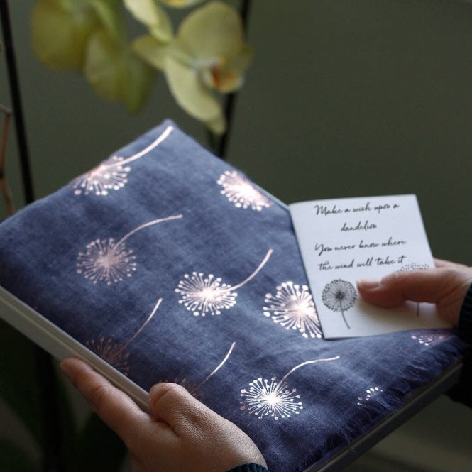 Dandelion Foil Birthday Letterbox Gift Scarf