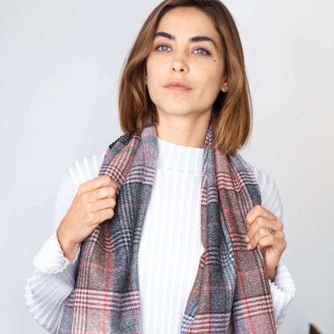 Reversible Check Blanket Scarf