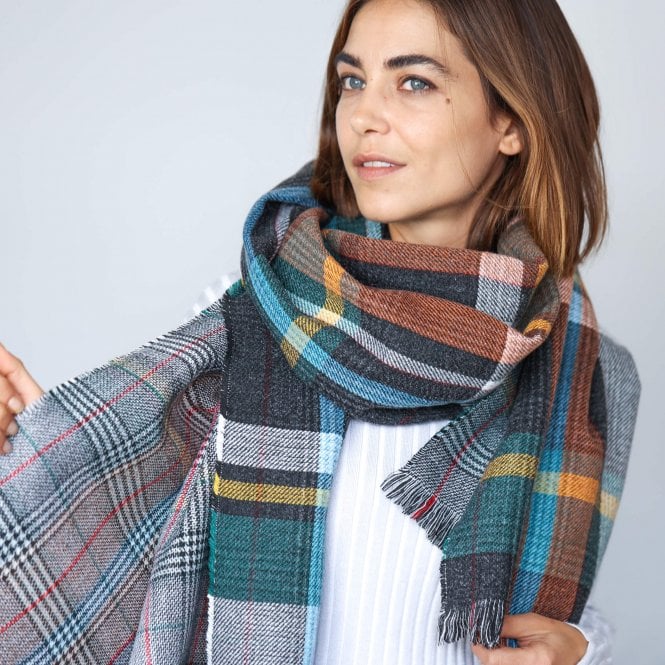 Reversible Check Blanket Scarf