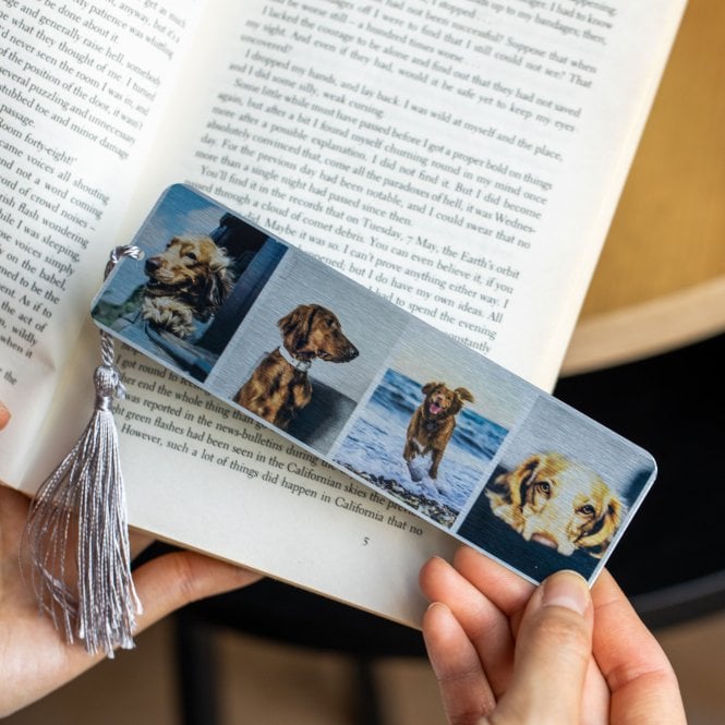 Dog Portrait Brushed Metal Photo Bookmark