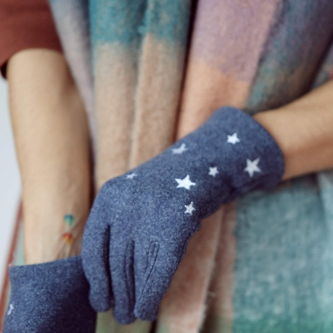Embroidered Stars Ladies Gloves