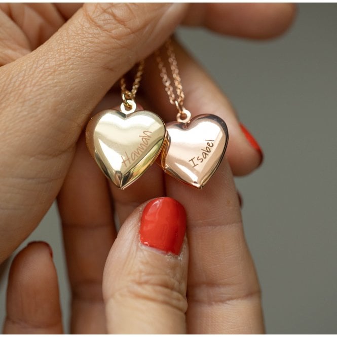 Engraved Heart Locket Hidden Message Box Necklace
