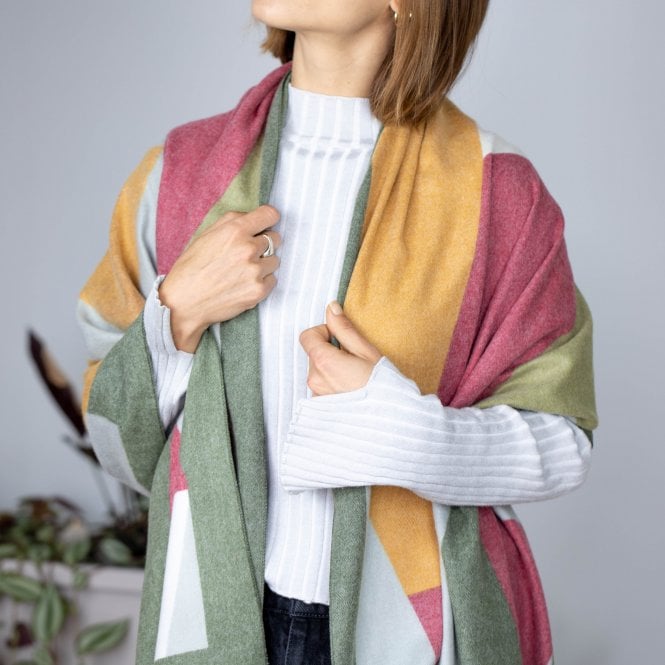 Cashmere Geometric Triangle Scarf