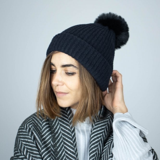 Brushed Rib Knit Beanie Hat