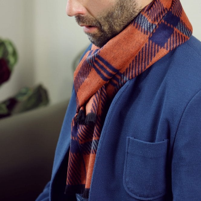 Men's Personalised Bold Check Scarf