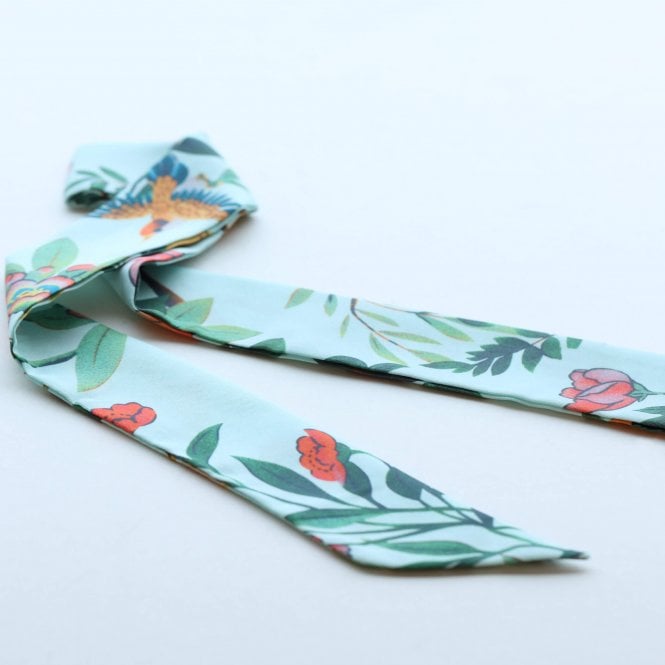 Pomegranate Floral And Hummingbird Slim Tie