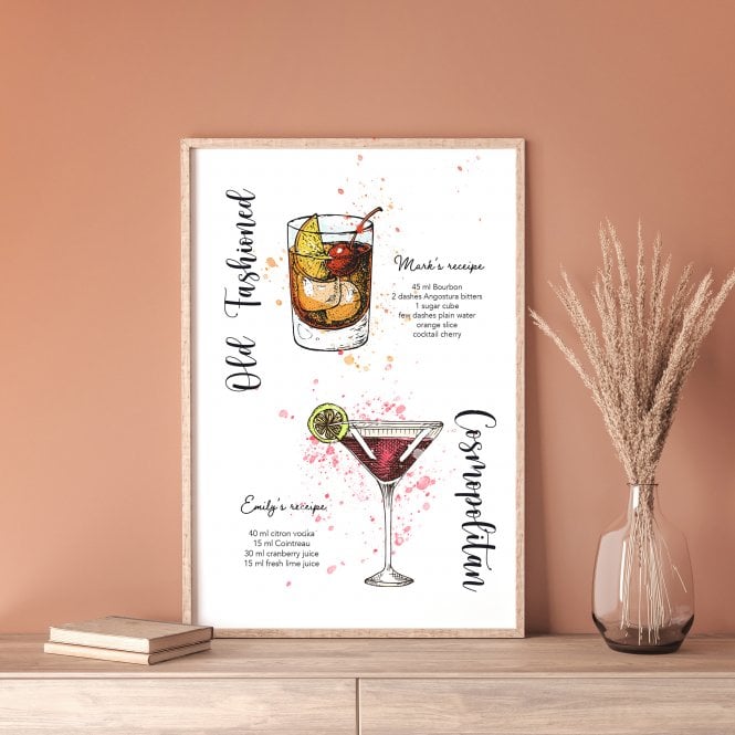 A Couple Of Cocktails Personalised Print