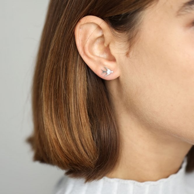 Sterling Silver Swallow Earrings