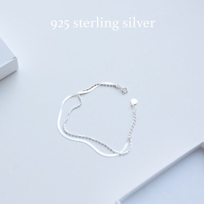 925 Silver Double Chain Bracelet