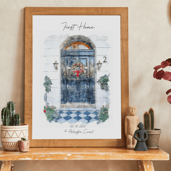 First Home Personalised Watercolour Print