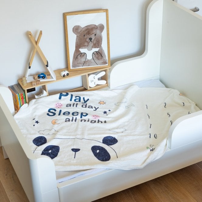 'Play All Day Sleep All Night' Baby Milestone Blanket