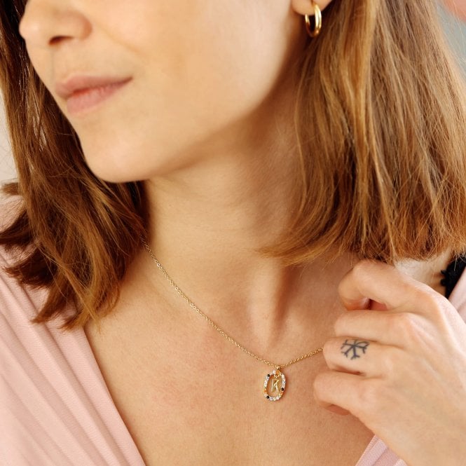 Delicate Multi Coloured Gem Stone Initial Necklace