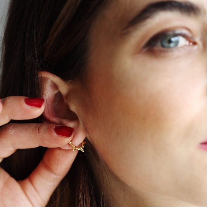 Sterling Silver Punk Studs Small Hoop Earrings