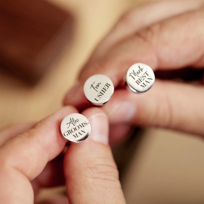 Best Man Engraved Steel Cufflinks In A Gift Box