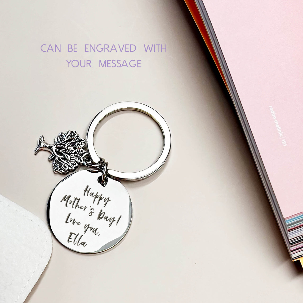 'Loving Me As Your Own' Keyring Gift For Step Mum