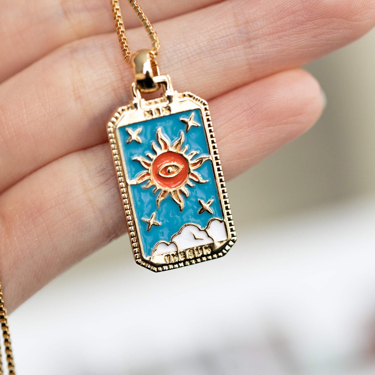 The Sun The Moon Enamelled Gold Necklace