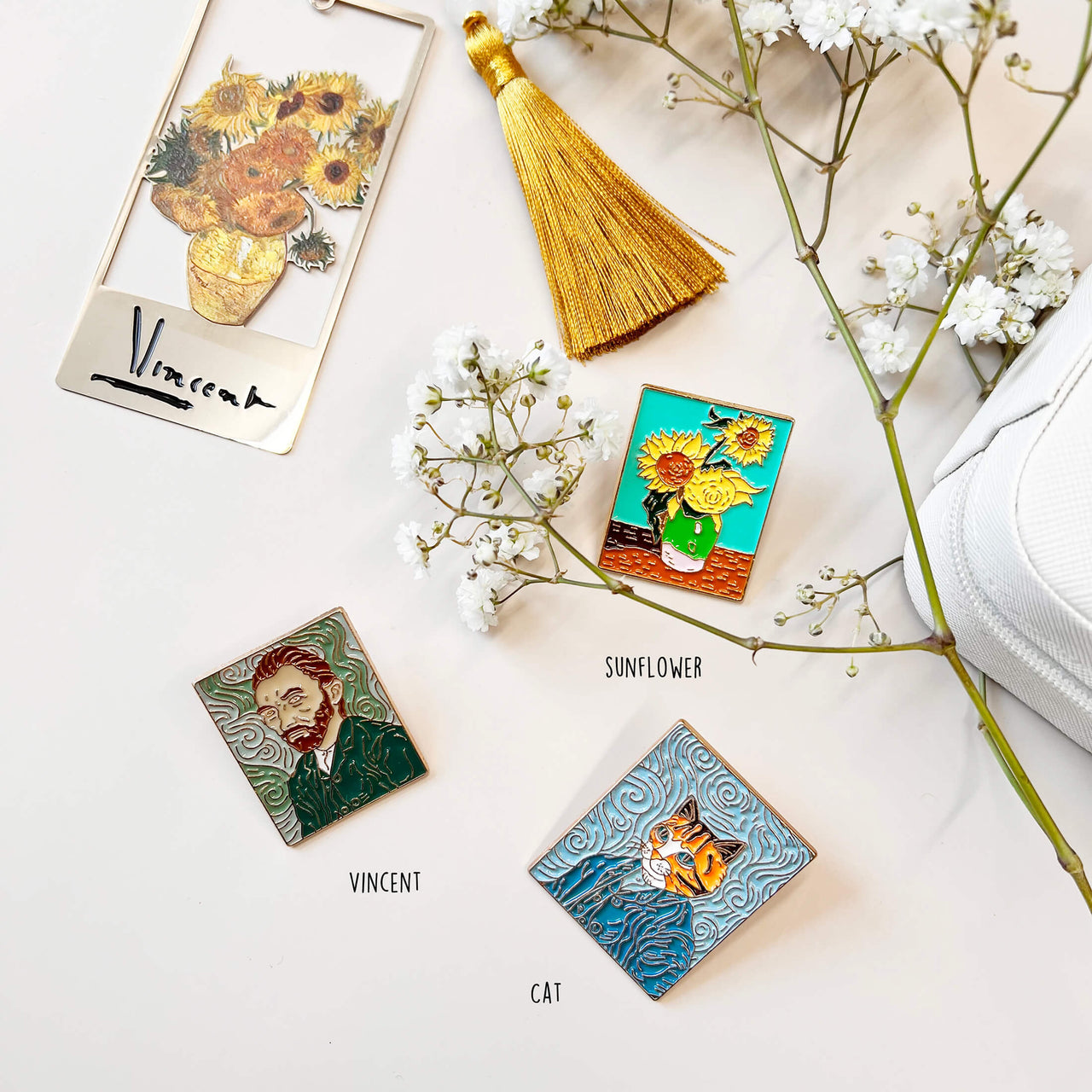 Famous Oil Painting Art Style Enamel Pins