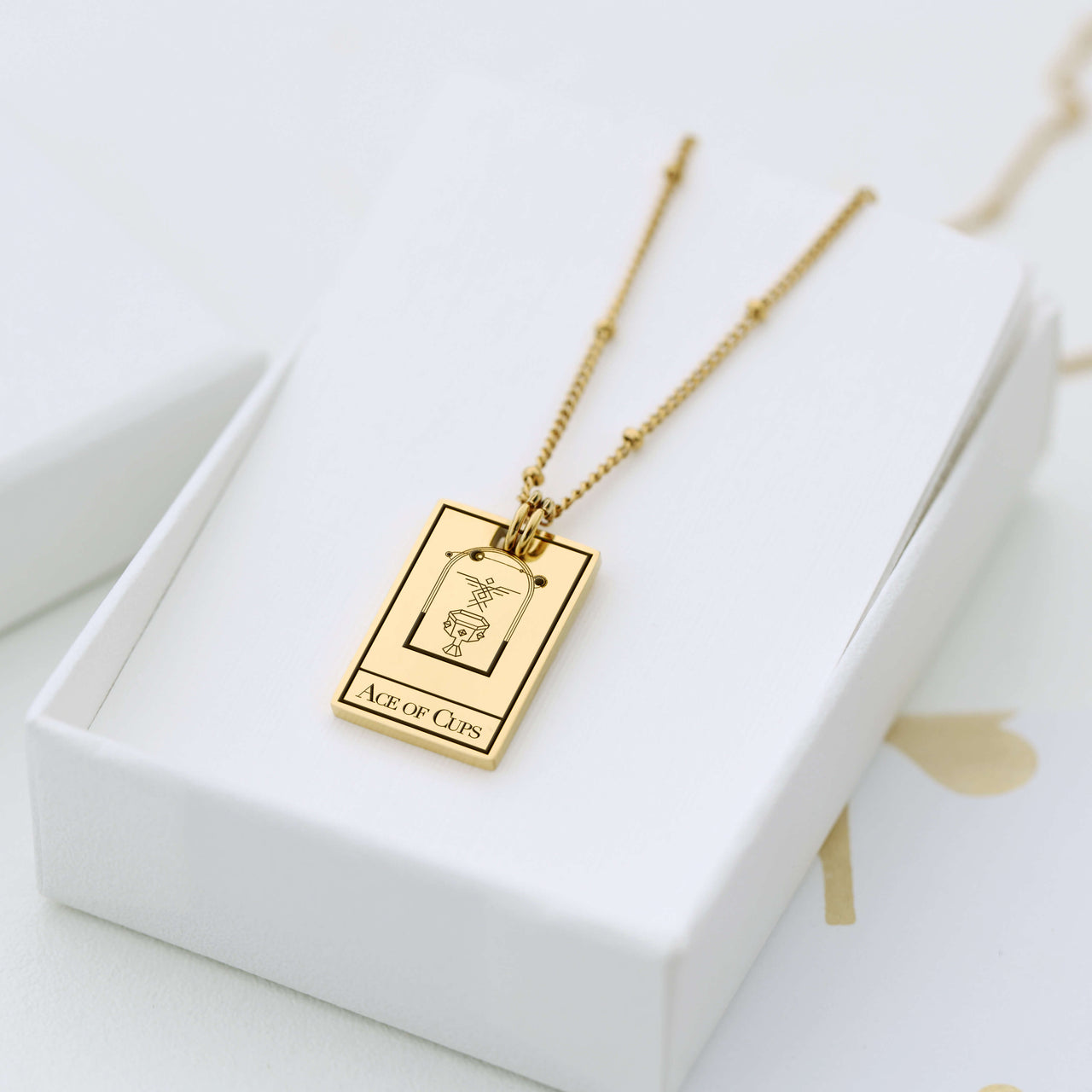 Engraved Minimalist Tarot Card Necklace