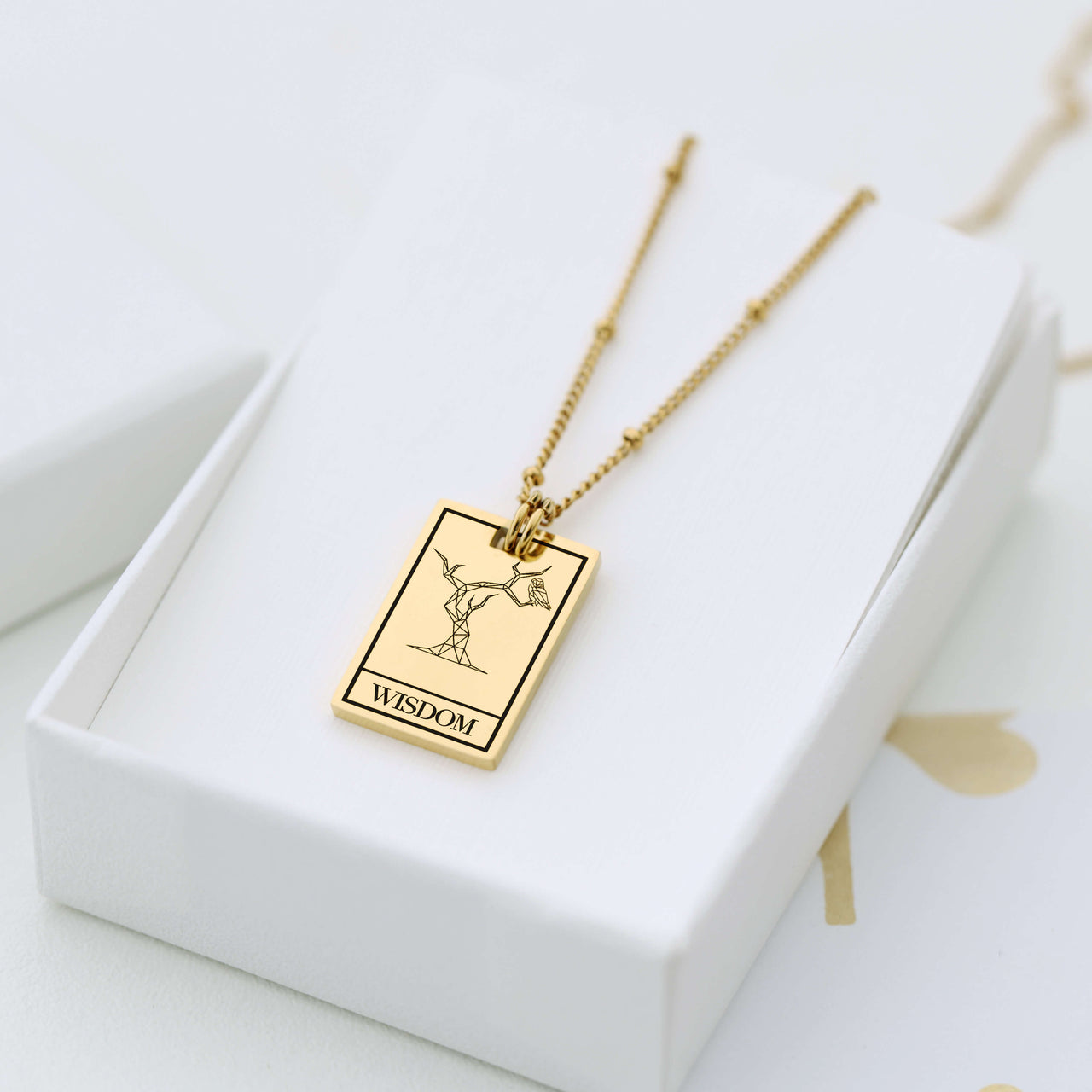 Minimalist Tarot Card Necklace in Gold & Rose gold